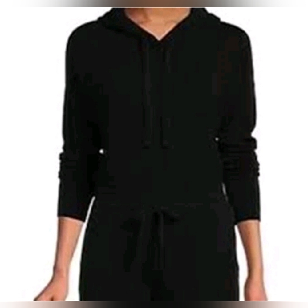 Antonio Melani Black Cashmere Pierce Hooded Sweater